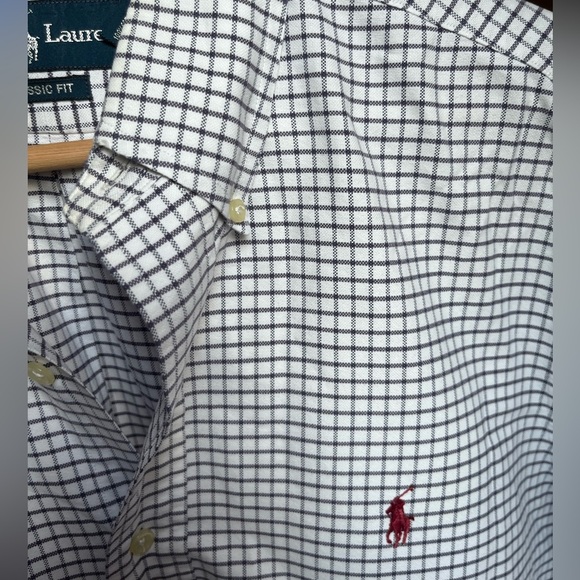 Ralph Lauren Classic Fit 100% Cotton Men's Red & Blue Checkered Shirt 15.5 34/35 - Picture 15 of 16